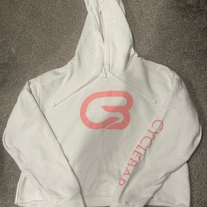 White cropped Cyclebar Hoodie